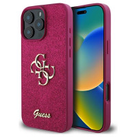 Guess Glitter Script Big 4G iPhone 16 Pro Case - Purple