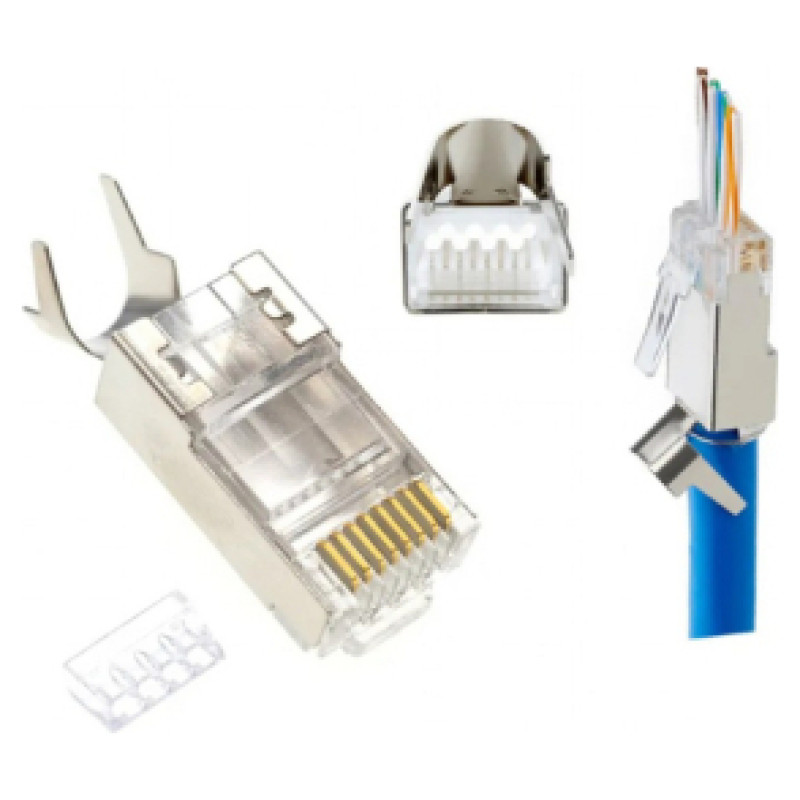 Gembird Konektors Gembird CAT7 8P8C RJ45 gold plated 15u FTP SFTP 50pcs