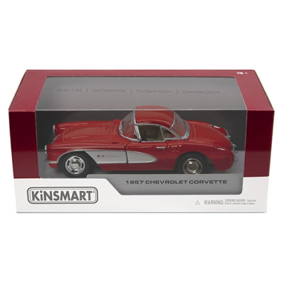 Kinsmart Miniatūrais modelis - 1957 Chevrolet Corvette, izmērs 1:34