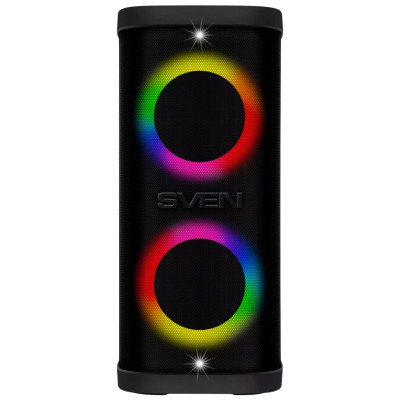 Sven Portable speaker SVEN PS-950, black, power output 2x80W (RMS), TWS, Bluetooth, IPx4, FM, USB, microSD, LED-display, lithium battery