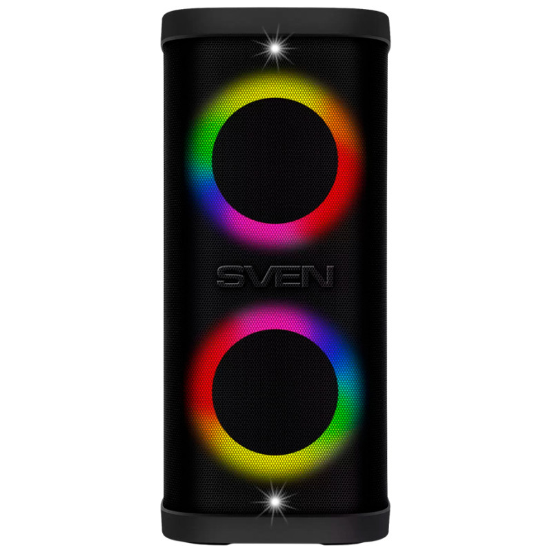 Sven Portable speaker SVEN PS-950, black, power output 2x80W (RMS), TWS, Bluetooth, IPx4, FM, USB, microSD, LED-display, lithium battery