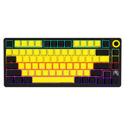 Lorgar KBP7075W, Wireless 75% Mechanical Gaming Keyboard Pro, Black/yellow, EN layout