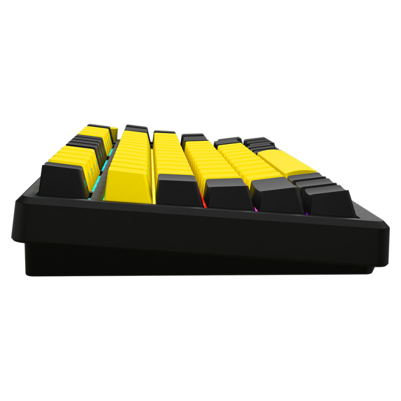 Lorgar KBP7075W, Wireless 75% Mechanical Gaming Keyboard Pro, Black/yellow, EN layout