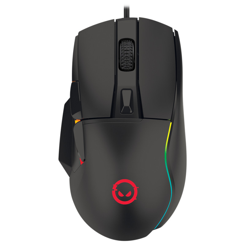 Lorgar Jetter 357, gaming mouse, Optical Gaming Mouse with 6 programmable buttons, Pixart ATG4090 sensor, DPI can be up to 8000, 30 million times key life, 1.8m PVC USB cable, Matt UV coating and RGB lights with 4 LED flowing mode, size:124.90*71.65*41.36