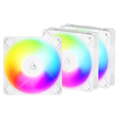 Arctic P12 PRO Reverse PWM PST A-RGB High-Performance Fans, 4-pin, 120mm, 3pcs (White)