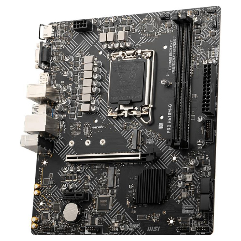 MSI Mainboard|MSI|Intel H610|LGA 1700|micro ATX|RAM DDR5-SDRAM|2xSlots|1xPCI Express x1 slots|1xPCI Express x16 slots|1xNumber of M.2 (M) slots|PROH610M-G
