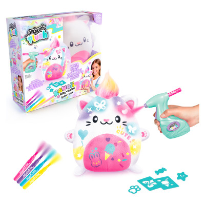 Airbrush PLUSH Plī&scaron;a DIY komplekts Kawaii Kitty ar aerogrāfu, 25 cm