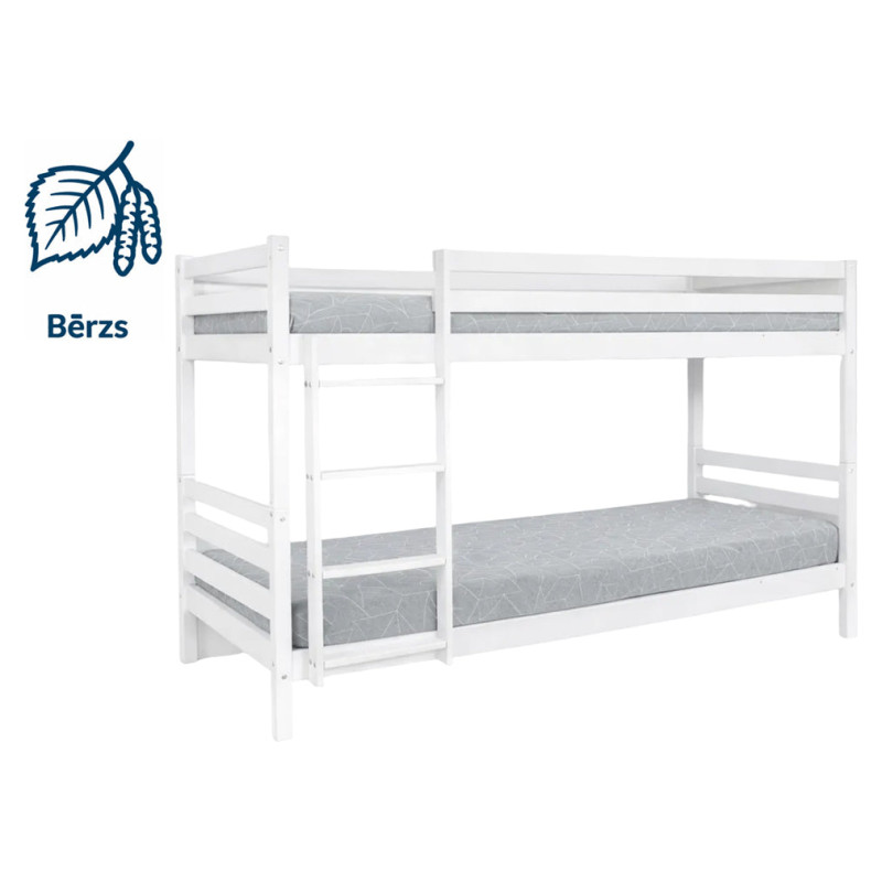 Emis Divstāvu bērnu gulta "NordicDuo" 70x160 / Dabīgs koks (vaskota)