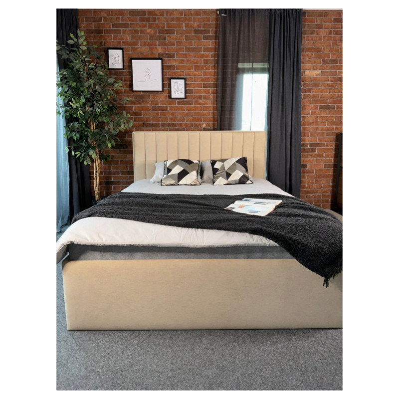 Emis Sleeping Gulta "Caroline" 200x200 / Tum&scaron;i pelēka / Bez veļas kastes