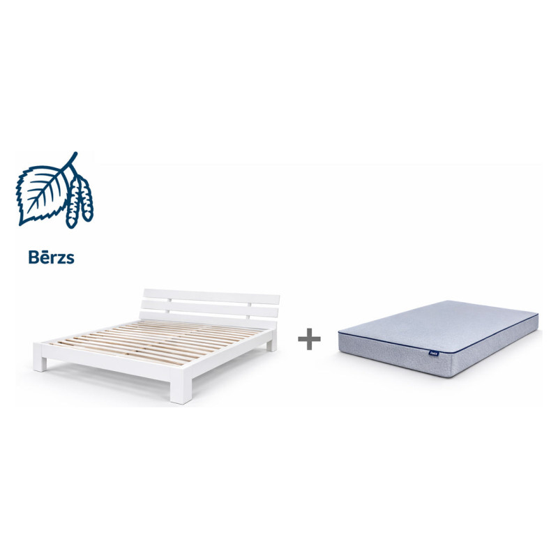 Emis Gultas komplekts ar matraci &ldquo;Tango Pluss&rdquo; Balts / 160x200 / Comfort