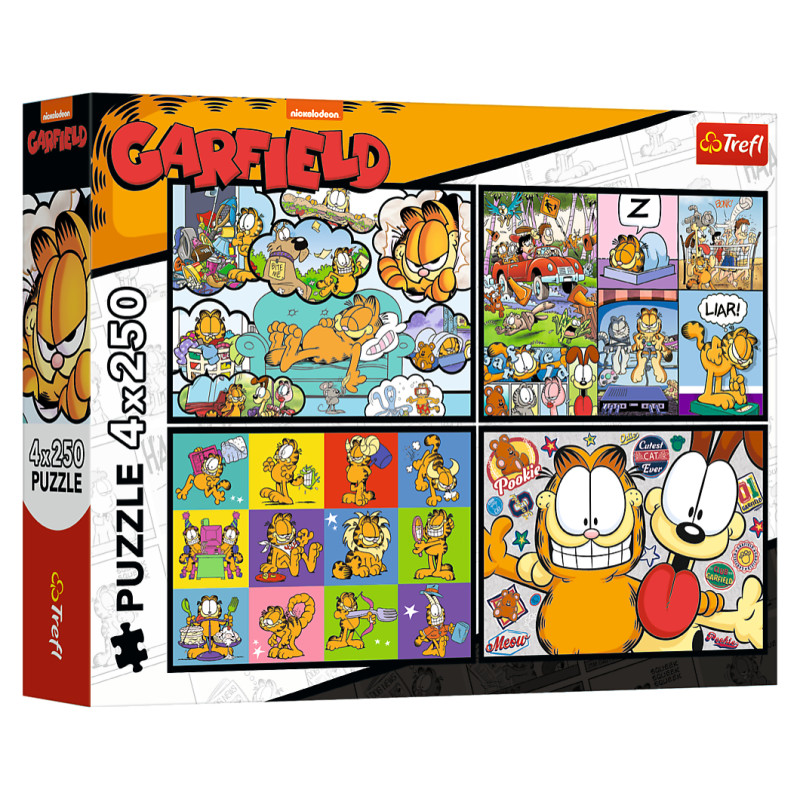 Trefl GARFIELD Pužļu komplekts Gārfīlds, 4x250 gab.