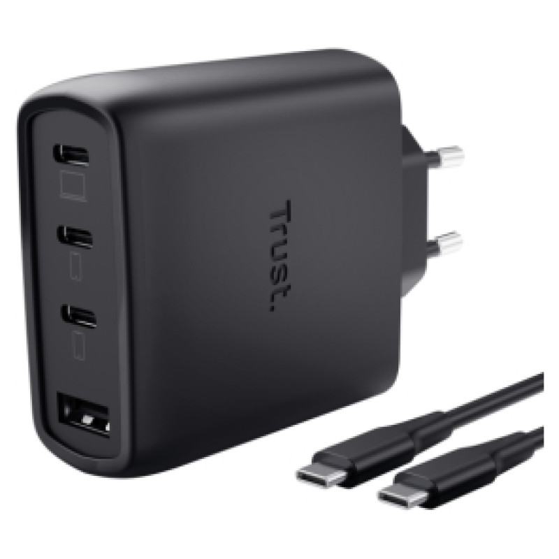 Trust Lādētājs Trust Maxo 65W 4-port GaN Black