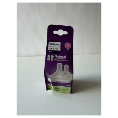 Philips Avent Prece ar Bojātu iepakojumu- Philips Avent Natural Response pudeļu silikona knupī&scaron;i, ātra plūsma, 3m+ (2 gab.) - SCY964/02-B