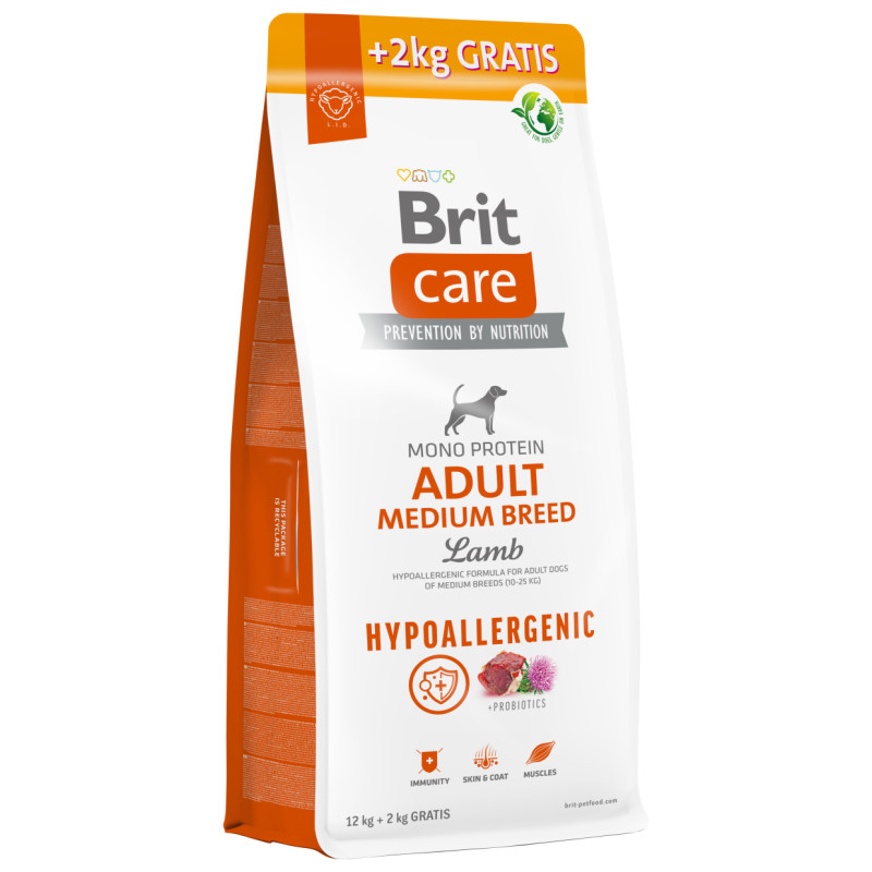 Brit Care HP Adult Medium Breed Lamb & Rice 12 kg + 2 kg