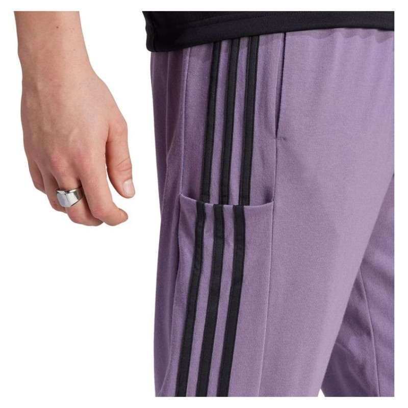Adidas Essentials Single Jersey Tapered Open Hem 3-Stripes M Pants IJ8699 (2XL)