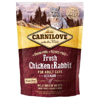 Carnilove Fresh Chicken & Rabbit Gourmand for Adult 2 kg barība kaķiem