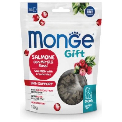 Monge GIFT Dog SUPER M Skin support Salmon with cranberries / 150 g - kārums suņiem