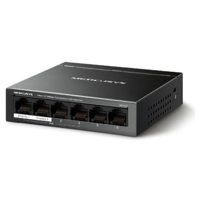 Mercusys Switch|MERCUSYS|Desktop/pedestal|6x10Base-T / 100Base-TX|PoE+ ports 4|MS106LP