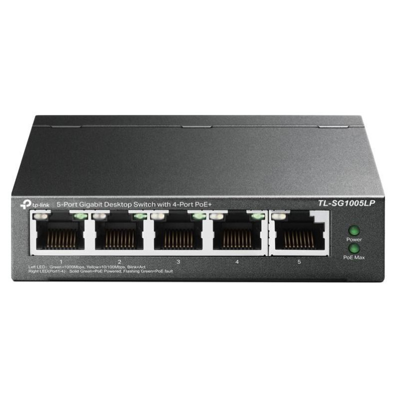 Tp-Link Switch|TP-LINK|Desktop/pedestal|5x10Base-T / 100Base-TX / 1000Base-T|PoE ports 1|TL-SG1005LP