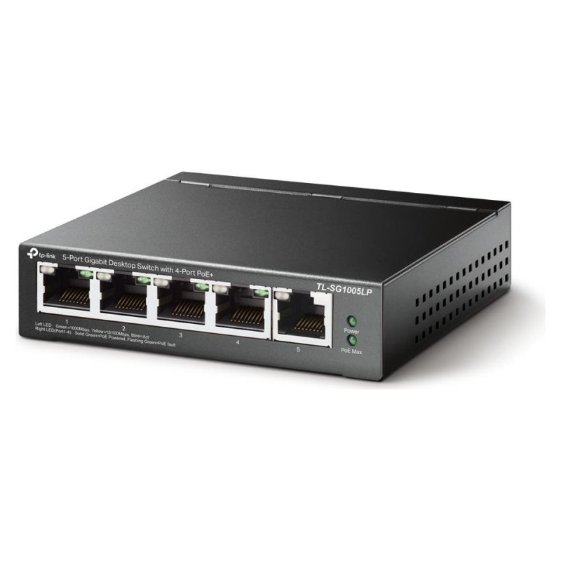 Tp-Link Switch|TP-LINK|Desktop/pedestal|5x10Base-T / 100Base-TX / 1000Base-T|PoE ports 1|TL-SG1005LP