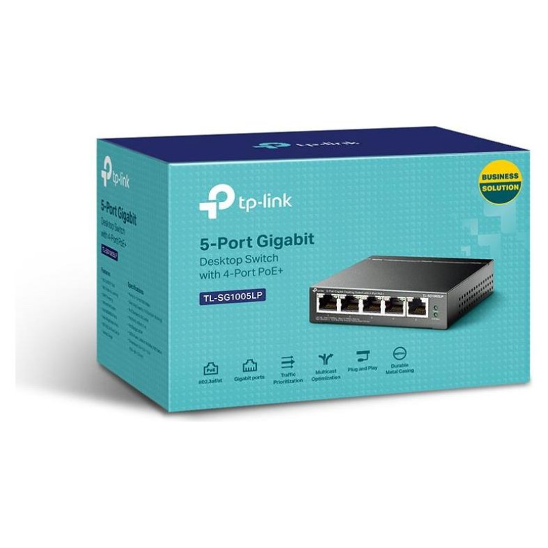 Tp-Link Switch|TP-LINK|Desktop/pedestal|5x10Base-T / 100Base-TX / 1000Base-T|PoE ports 1|TL-SG1005LP
