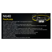 Nitecore HEADLAMP NU SERIES 1000 LUMENS/NU40 NITECORE