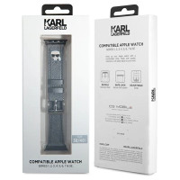 Karl Lagerfeld KLAWMOKHG Apple Watch Strap 38/40 / 41mm silver / silver strap Saffiano Karl Heads