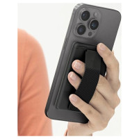 Uniq Heldro ID magnetic wallet with support and band - black