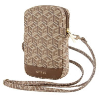 Guess Zip GCube Bottom Stripe phone bag - brown