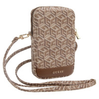 Guess Zip GCube Bottom Stripe phone bag - brown