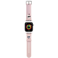 Karl Lagerfeld 3D Rubber Karl&Choupette Heads strap for Apple Watch 42/44/45/49mm - pink