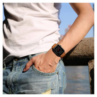 Tech-Protect LeatherFit Strap for Apple Watch 4 / 5 / 6 / 7 / 8 / 9 / SE / Ultra 1 / 2 (42/44/45/49 mm) - Brown