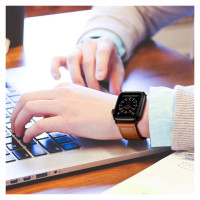 Tech-Protect LeatherFit Strap for Apple Watch 4 / 5 / 6 / 7 / 8 / 9 / SE / Ultra 1 / 2 (42/44/45/49 mm) - Brown