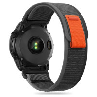 Tech-Protect Nylon Strap for Garmin Fenix 3 / 5X / 3HR / 5X Plus / 6X / 6X Pro / 7X - Black-Orange