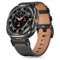 Tech-Protect Delta Pro Leather Strap for Samsung Galaxy Watch Ultra (47mm) - Black