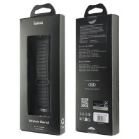 Audi Logo Synthetic Leather Magnetic Ring Strap for Apple Watch 40/41/42 mm - Black