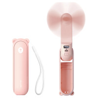 Jisulife Handheld Fan Life8 Portable USB Fan with Power Bank Function 2000mAh and Flashlight - Pink