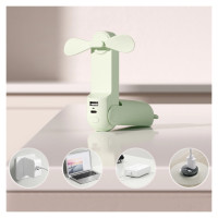 Jisulife Handheld Fan Life8 Mini Portable USB Fan with 2000mAh Power Bank and Flashlight - Green