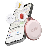 SBS Track My Circle Waterproof IP65 Locator Compatible with Apple Find My - Pink