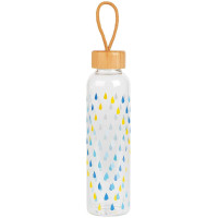 Cambridge CM06991 Raindrops Glass Bottle 550ml with Bamboo Lid