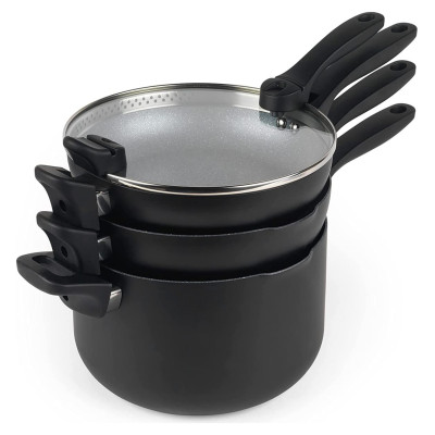 Russell Hobbs RH01840EU7 Stackable metallic marble pan set 4pcs