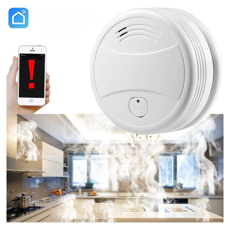 Spring Smart WiFi Photoelectric Smoke Detektor, White