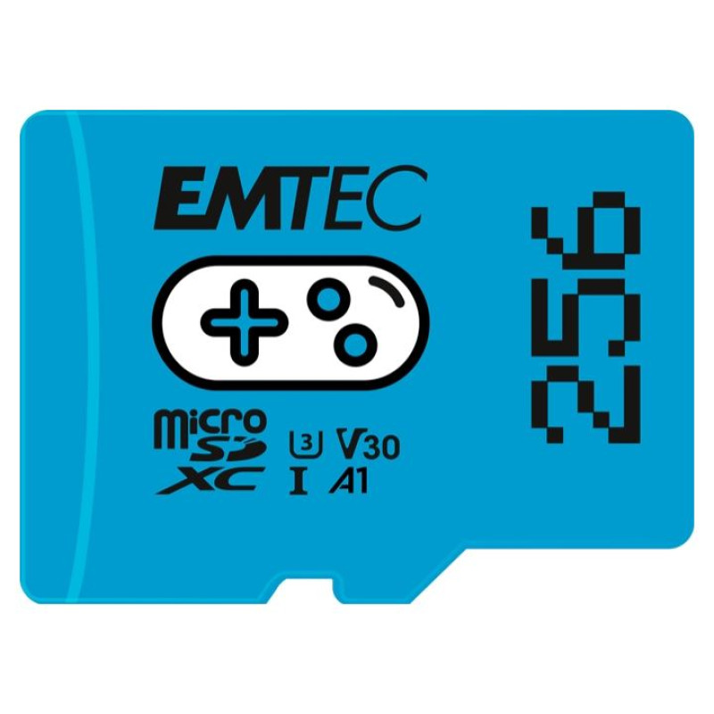 Emtec mSD 256GB UHSI U3 V30 A1 Gaming Blue