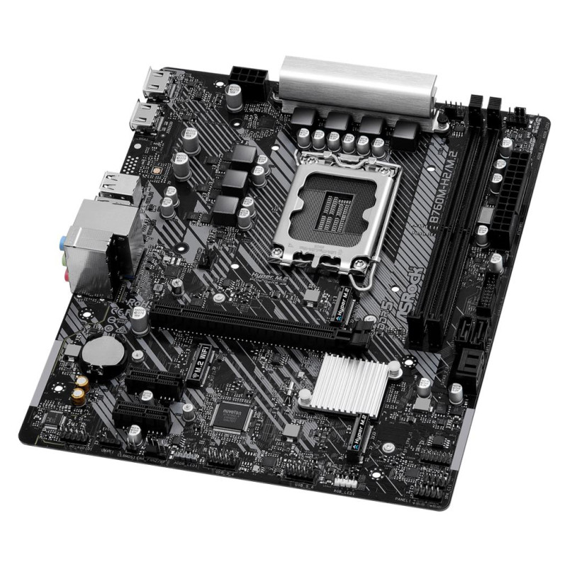 Asrock Mainboard|ASROCK|Intel B760 Express|LGA1700|Micro-ATX|Memory DDR5|Memory slots 2|2xPCI-Express 3.0 1x|1xPCI-Express 4.0 16x|3xM.2|2xHDMI|2xUSB 2.0|4xUSB 3.2|1xRJ45|3xAudio port|B760M-H2/M.2