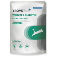 Trovet Plus Pouch Cat Adult Weight & Diabetic Chicken 85 g