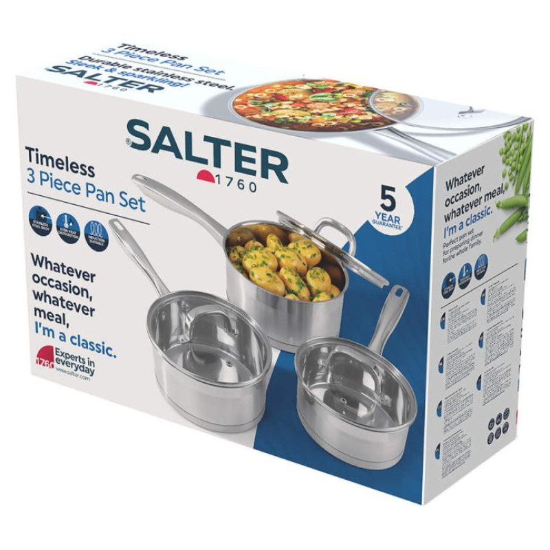 Salter BW06734EU7 Timeless Collection 3-Piece Pan Set