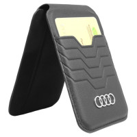 Audi Leather Wallet Card MagSafe magnetic with stand - black