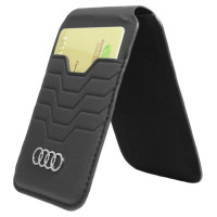 Audi Leather Wallet Card MagSafe magnetic with stand - black