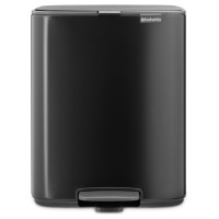 Brabantia atkritumu tvertne ar pedāli, 12L, Matt Black - 238000