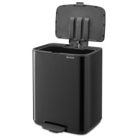 Brabantia atkritumu tvertne ar pedāli, 12L, Matt Black - 238000